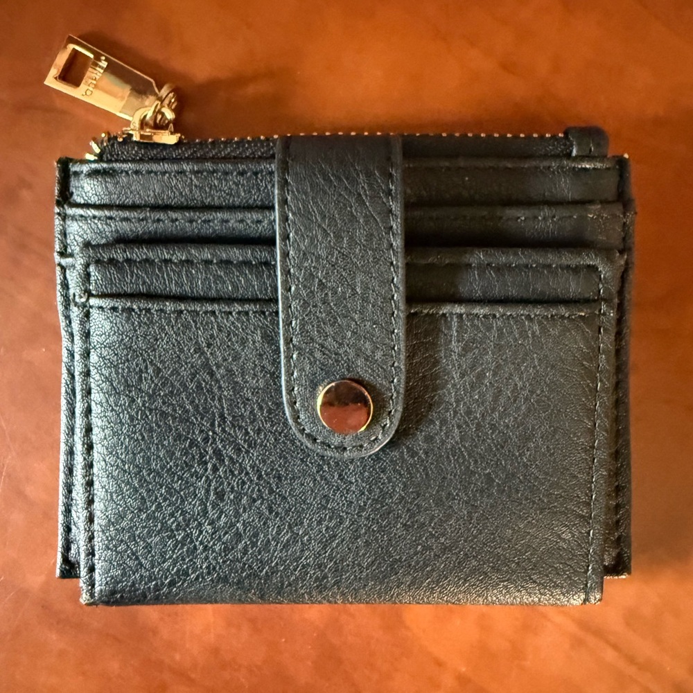 Jen & Co Black Leather Card Holder